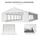 Tendostruttura con Pareti Removibili 12x6x3,2m in Acciaio e Polietilene Bianco