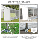 Tendostruttura con Pareti Removibili 12x6x3,2m in Acciaio e Polietilene Bianco