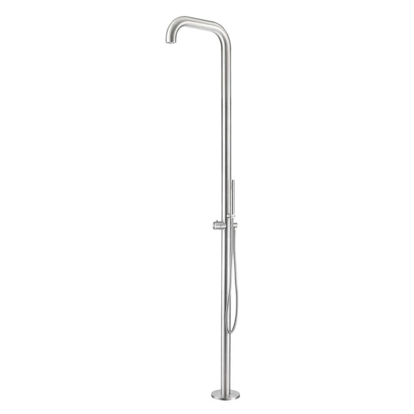 online Gartendusche 230x18x42 cm mit Sined Sassari satiniertem Edelstahlmischer und Handbrause