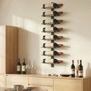 Portabottiglie da Parete 27x10x93,5 cm per 8 Bottiglie di Vino in Acciaio Nero      