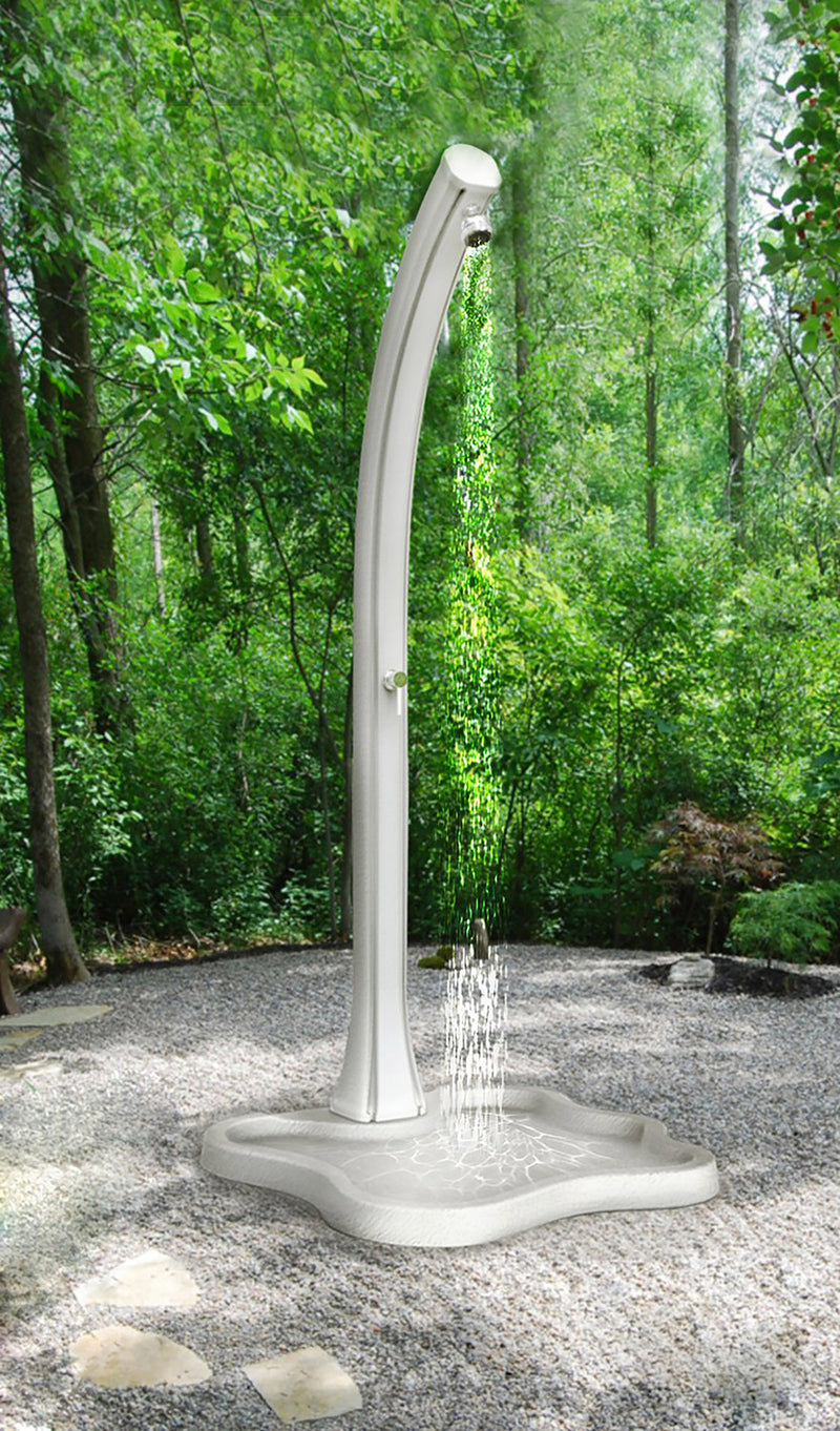 Piatto Doccia da Esterno Giardino in Polietilene HD Arkema Lake Bianco