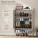 Scarpiera Salvaspazio per 24 Paia di Scarpe con 2 Ante 3 Ripiani Estraibili e Mensola Inferiore Bianco      