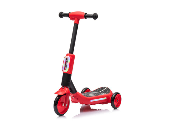 Monopattino Elettrico Deluxe a 3 Ruote 67x32x69 cm Luci LED RGB Casco e Protezioni Incluse Rosso prezzo