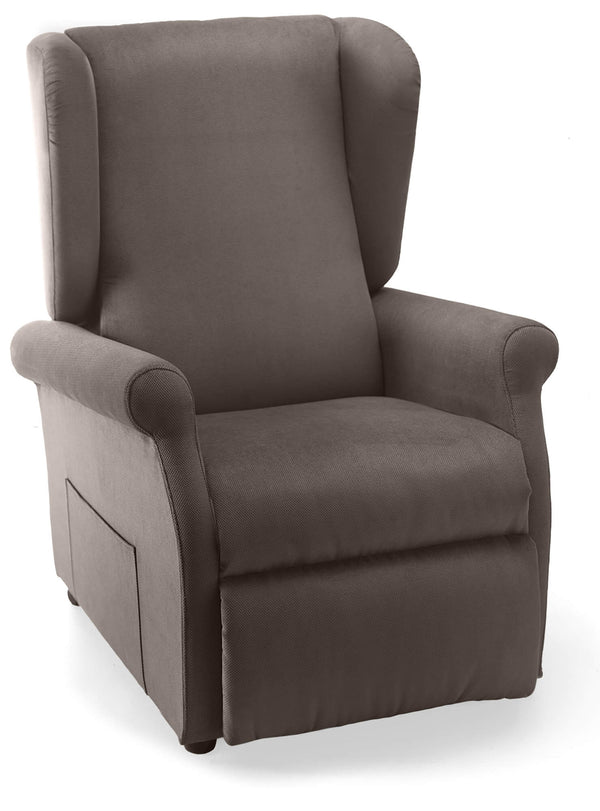 acquista Poltrona Alzapersona Elettrica 2 Motori 75x107x84 cm con Ruote in Tessuto Dispositivo Medico 1 Grigio