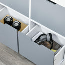 Libreria 4 Cassetti 3 Ripiani 76x30x173 cm in MDF e Truciolato Bianco e Grigio