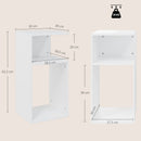 Set 2 Tavolini da Salotto Moderni 30x30x62,5 cm con Ripiano Aperto in Truciolato Bianco      