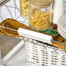 Carrello da Cucina 63x40x86 cm 1 Cassetto 2 Cestini in MDF e Legno Bianco