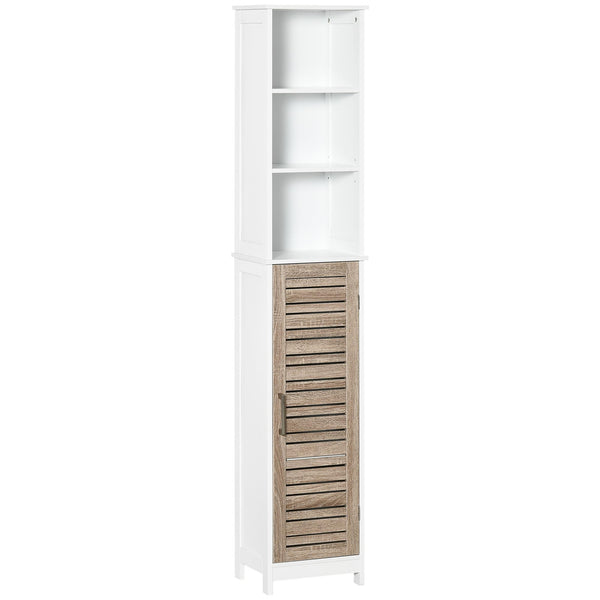 online Säulenschrank für Badezimmer 3 Regale 1 Tür 34 x 30 x 172 cm aus weißem MDF