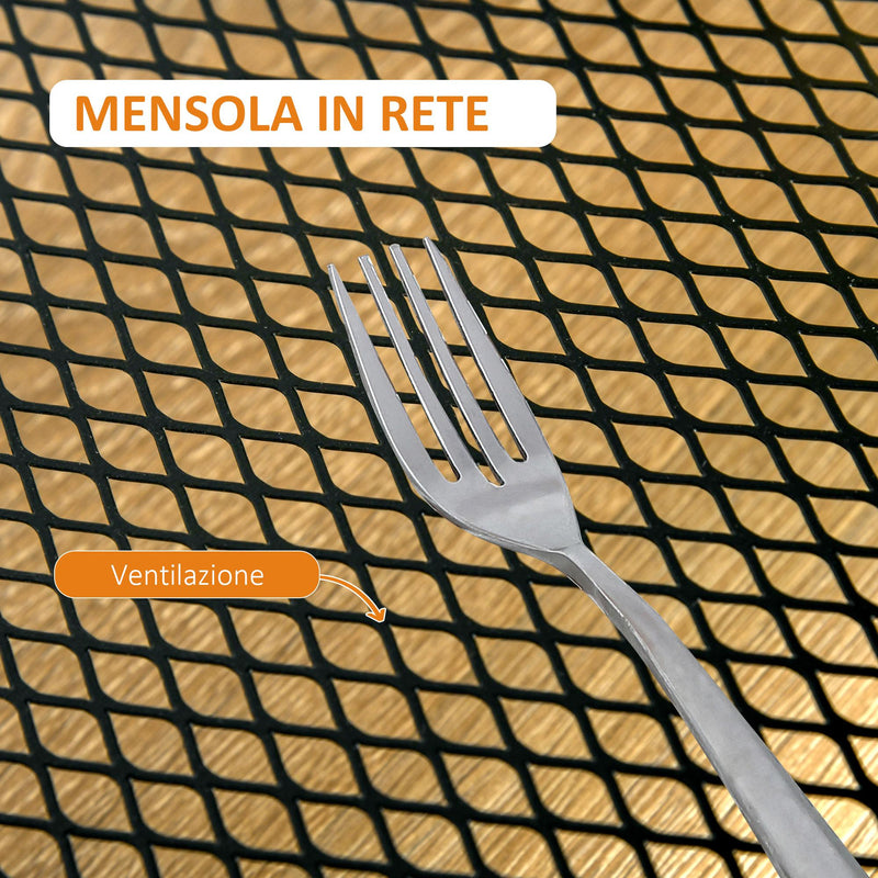 Carrello Portavivande da Cucina 3 Ripiani 70x33,4x80,5 cm con Ruote in Acciaio Nero