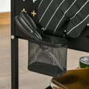 Carrello Portavivande da Cucina 3 Ripiani 70x33,4x80,5 cm con Ruote in Acciaio Nero