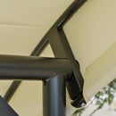 Dondolo Letto 3 Posti 195x117x174 cm in Metallo e Poliestere Nero e Beige