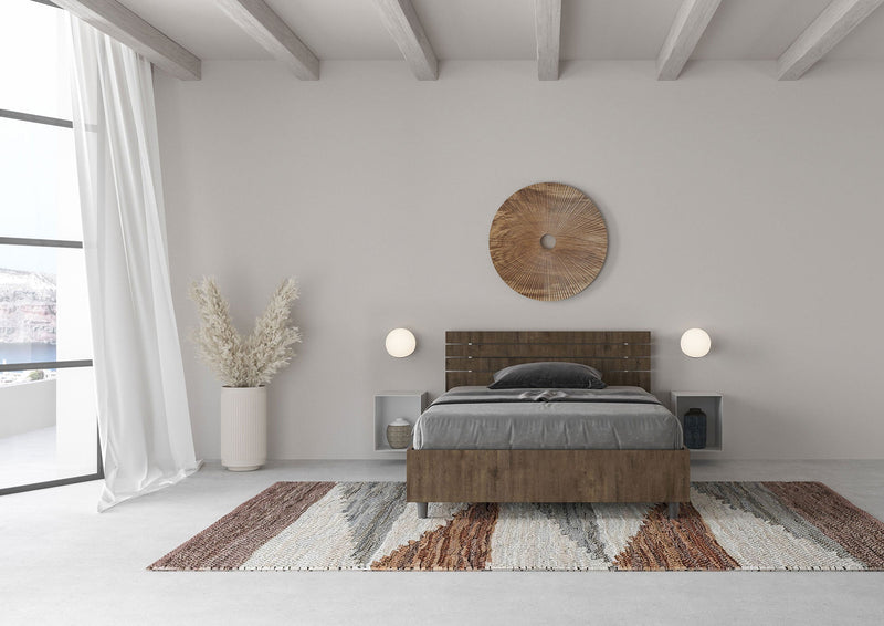 Letto 1 Piazza e Mezzo Testata Doghe Inclinata Ankel Noce Varie Misure