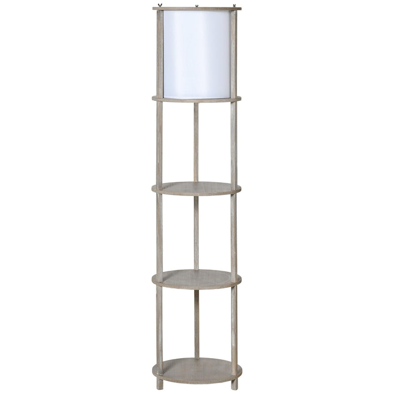 Lampada da Terra 3 Ripiani 35x35x154 cm E27 in Legno e PVC