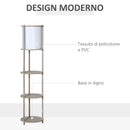 Lampada da Terra 3 Ripiani 35x35x154 cm E27 in Legno e PVC