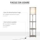 Lampada da Terra 3 Ripiani 35x35x154 cm E27 in Legno e PVC
