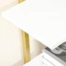 Libreria 4 Ripiani 92x35x152 cm in MDF e Acciaio Bianco e Oro