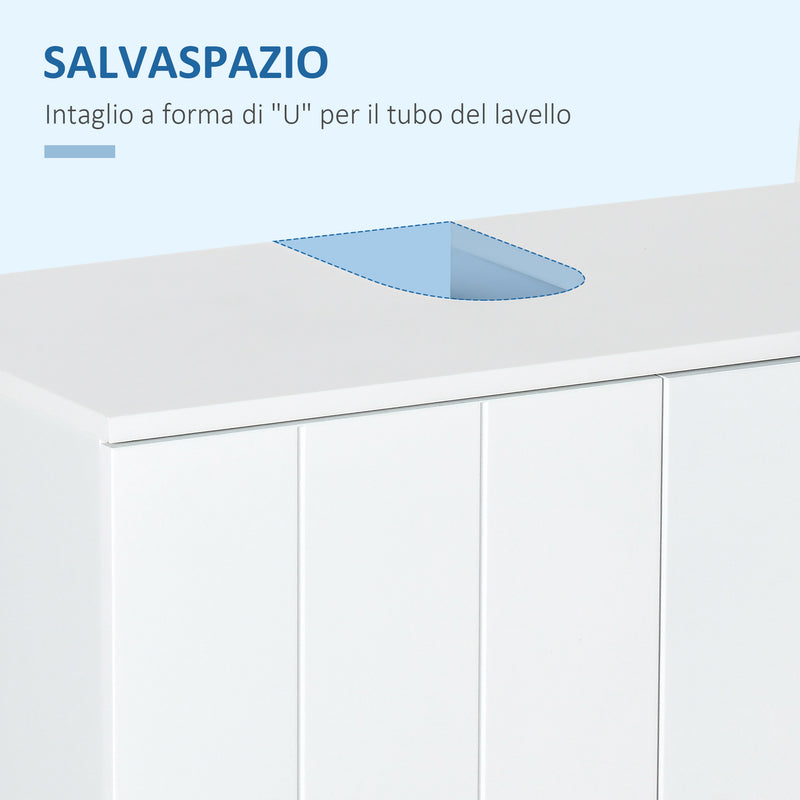 Mobile Sottolavello da Bagno 60x30x60 cm in MDF Bianco