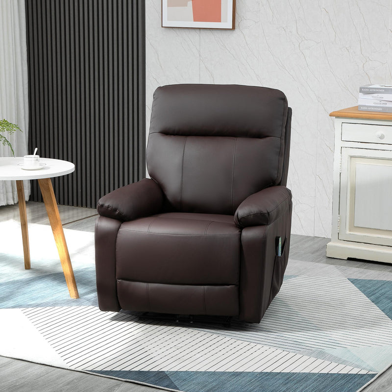 Poltrona Relax Massaggiante 80x96x97 cm con Telecomando Marrone