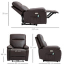 Poltrona Relax Massaggiante 80x96x97 cm con Telecomando Marrone