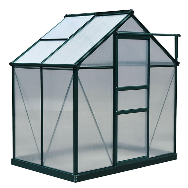 sconto Gewächshaus für Pflanzen 190 x 132 x 201 cm aus grünem Anti-UV-Polycarbonat