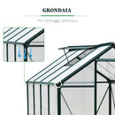 Serra da Giardino per Piante 190x252x201 cm in Policarbonato Anti UV Verde