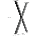 Set 2 Gambe Tavolo a X 40x2,5x43 cm in Acciaio Nero