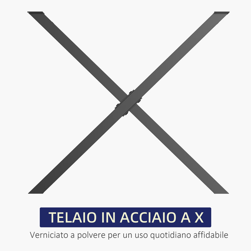 Set 2 Gambe Tavolo a X 40x2,5x43 cm in Acciaio Nero