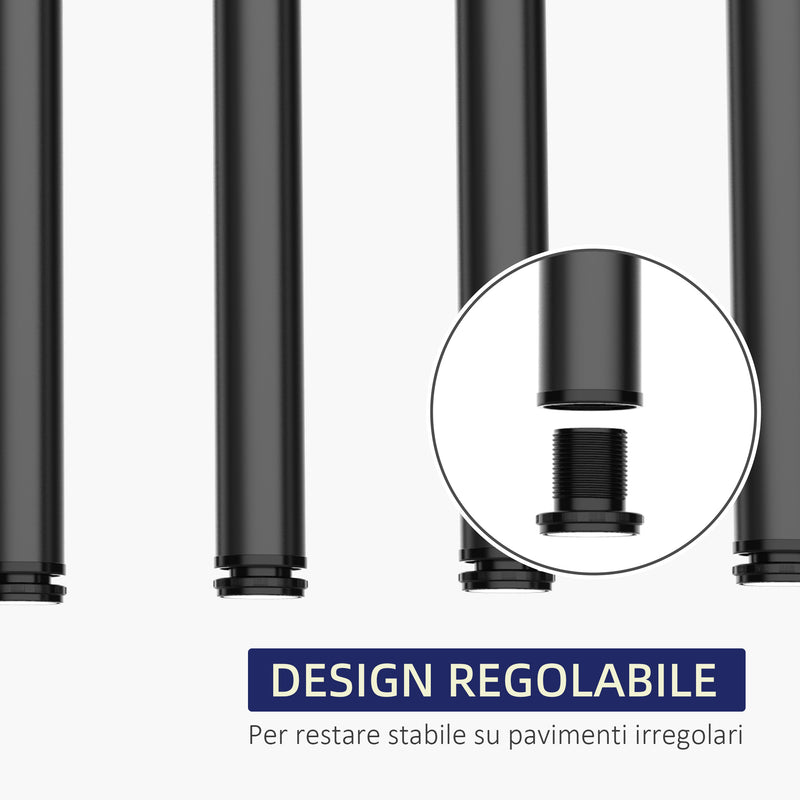Set 4 Gambe Tavolo Ø6 x 72L cm in Acciaio Nero