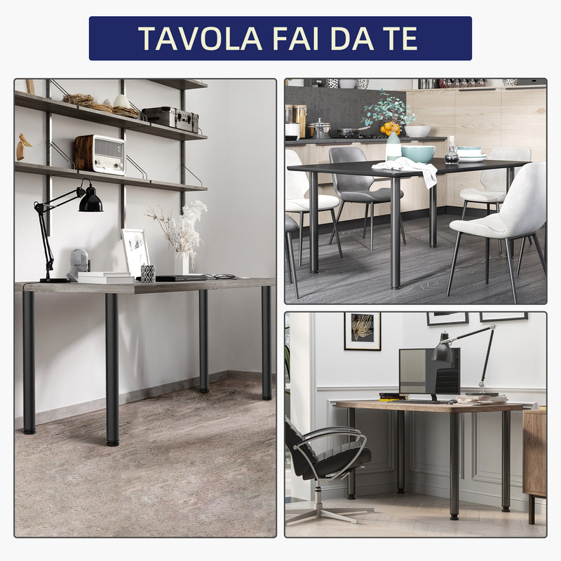 Set 4 Gambe Tavolo Ø6 x 72L cm in Acciaio Nero