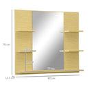 Pensile da Bagno con Specchio 80x12,5x70 cm 5 Ripiani in MDF