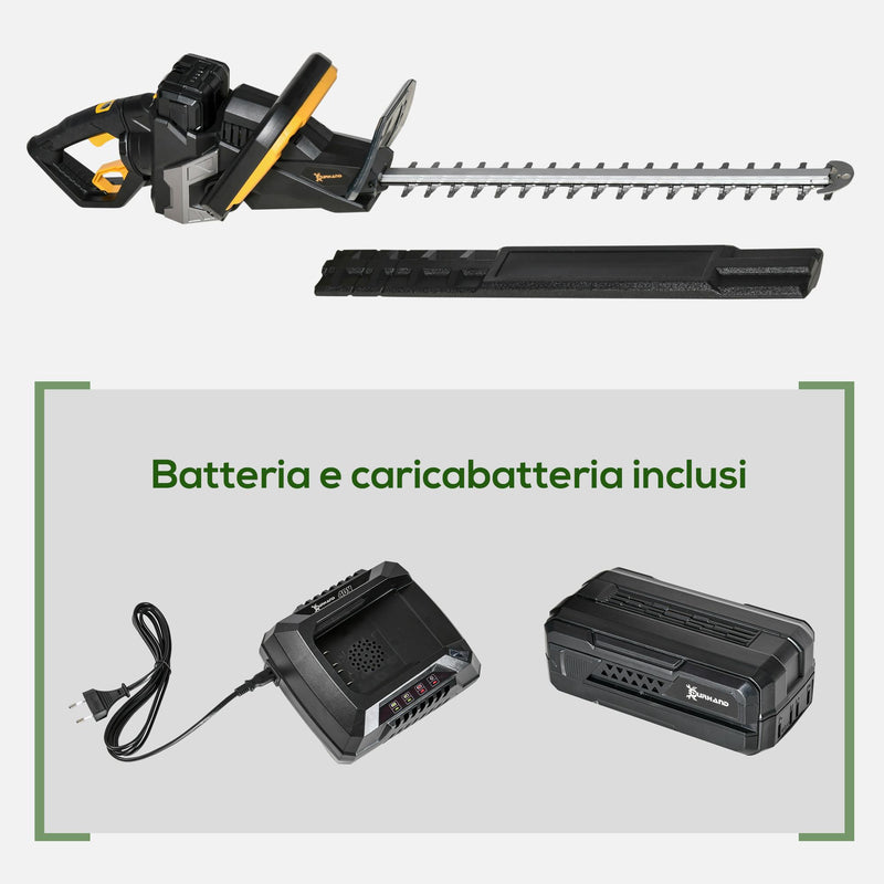 Tagliasiepi a Batteria Lama 52 cm Nero e Giallo