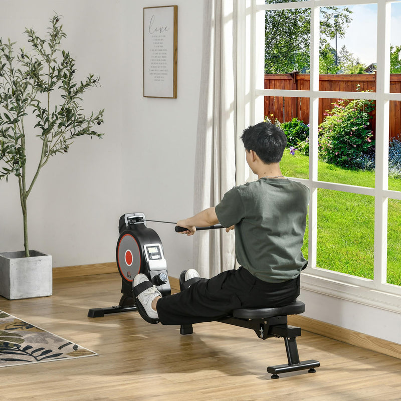 Vogatore per Fitness 180x48x60 cm in Acciaio e ABS Nero