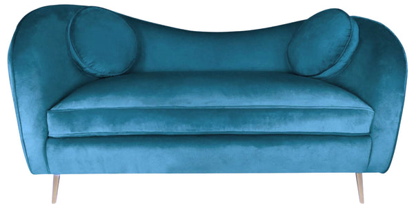 2-Sitzer-Sofa 130 x 78 x 65 cm in blaugrünem Samt prezzo