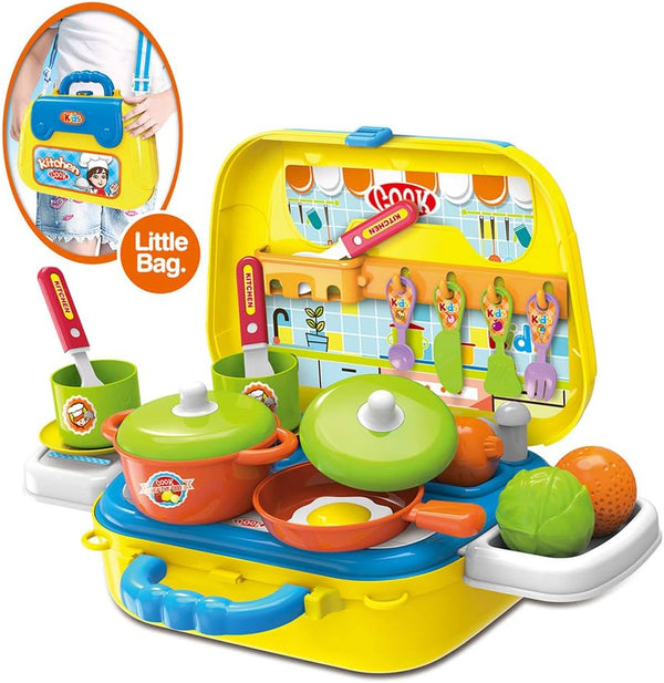 Valigetta Cucina Giocattolo Bambini con Fornello 20 Accessori Gioco e Tracolla online