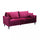 Chandler 3-Sitzer-Sofa 196 x 81 x 89 h cm in rotem Samt