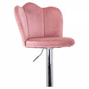 Set 2 Sgabelli 38x38x60/80 cm in Velluto Base Cromata Cipria