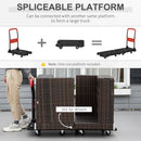 Carrello da Trasporto Pieghevole 70x52,5x90 cm Max 150 Kg in Acciaio e PP Nero e Rosso