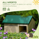 Casetta per Ricci da Esterno 47x34,2x27 cm in Legno di Abete Tetto Verde