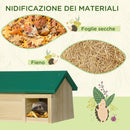 Casetta per Ricci da Esterno 47x34,2x27 cm in Legno di Abete Tetto Verde