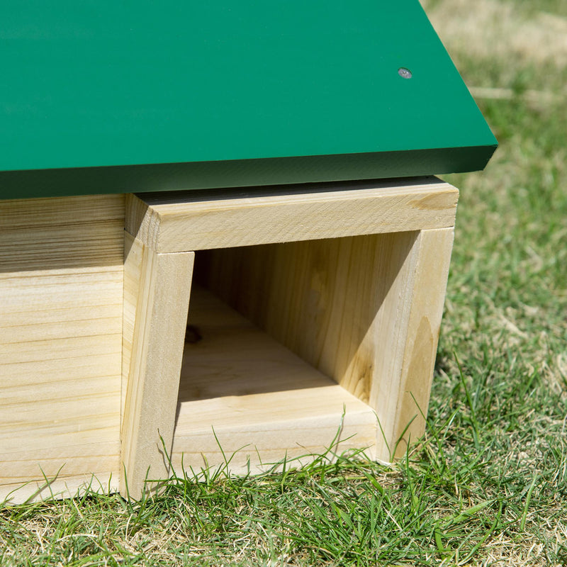 Casetta per Ricci da Esterno 47x34,2x27 cm in Legno di Abete Tetto Verde