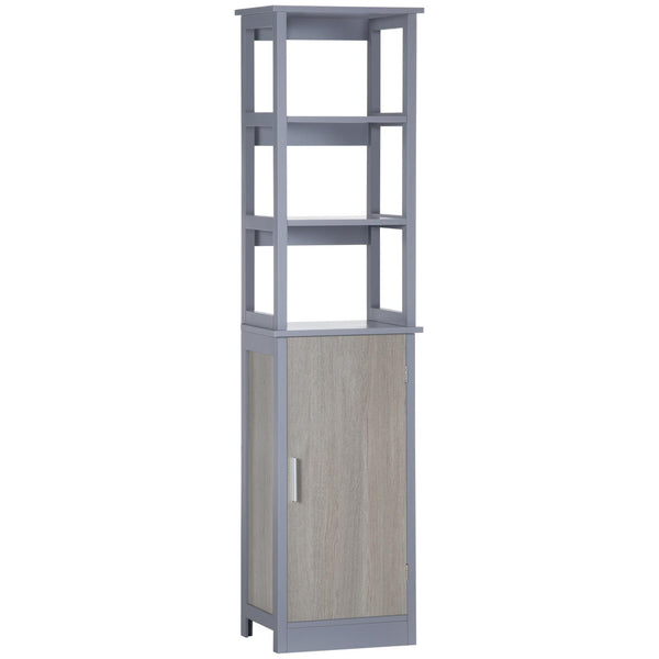 Säulenschrank für Badezimmer 40 x 30 x 160 cm 3 Regale 1 graue Tür acquista