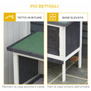 Conigliera da Esterno 90x45x65 cm in Bitume e Rete Metallica Nera Bianca e Verde