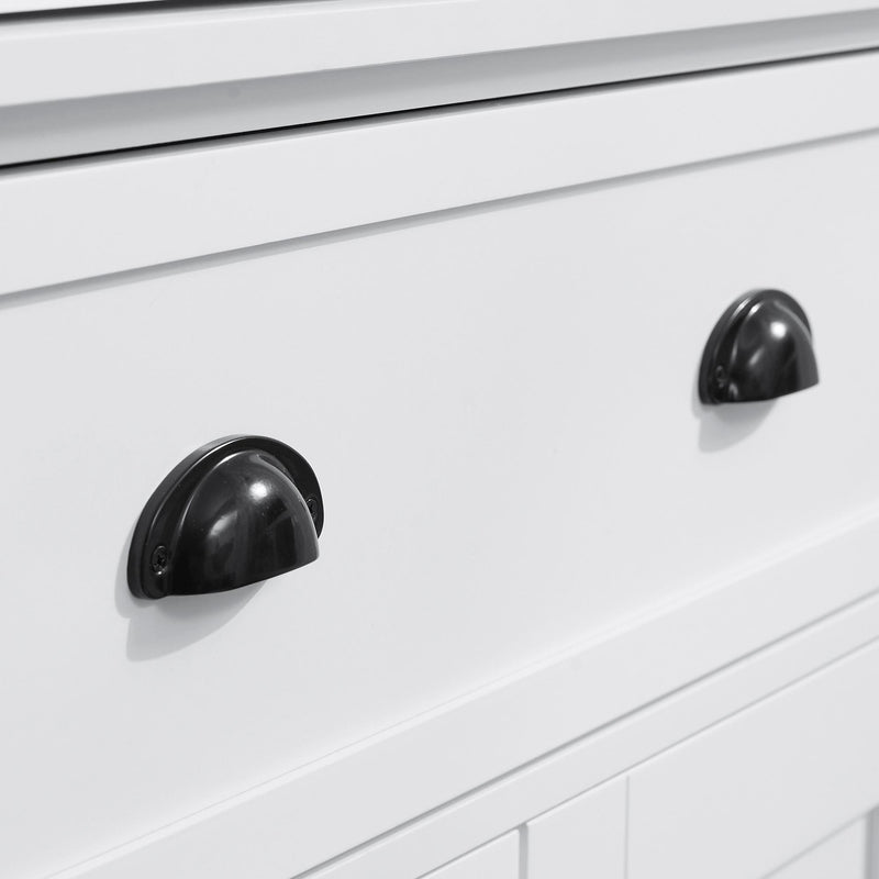 Credenza Cucina 76x40,5x184 cm con Armadietti e 1 Cassetto Bianco