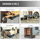 Banco da Lavoro 4 in 1 Pieghevole 132x82,5x77,5 cm in Lega di Alluminio