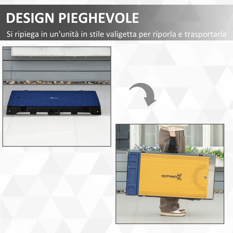 Banco da Lavoro 4 in 1 Pieghevole 132x82,5x77,5 cm in Lega di Alluminio