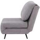 Poltrona Letto Singolo Trasformabile 82x89x83 cm in Legno e Acciaio Tessuto Velluto a Coste Grigio