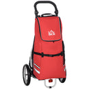 Carrello per Bicicletta Pieghevole 53x43x110 cm con Borsa da Trasporto in Tessuto Oxford Rosso
