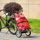Carrello per Bicicletta Pieghevole 53x43x110 cm con Borsa da Trasporto in Tessuto Oxford Rosso