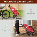 Carrello per Bicicletta Pieghevole 53x43x110 cm con Borsa da Trasporto in Tessuto Oxford Rosso