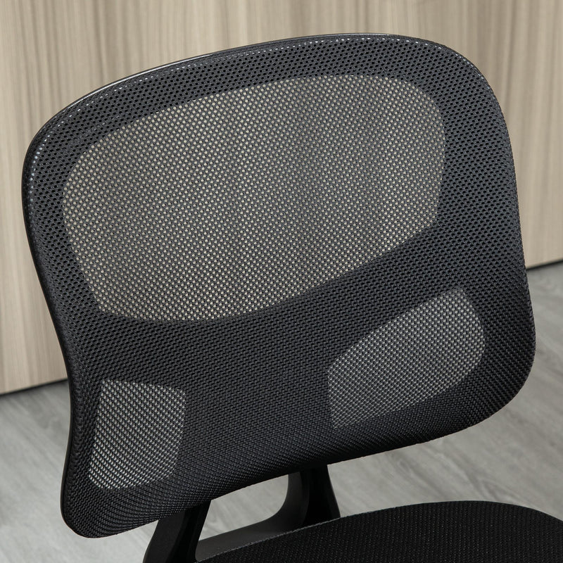 Sedia Poltrona Operativa da Ufficio 45x45x78-88 cm in Nylon e Rete Nera
